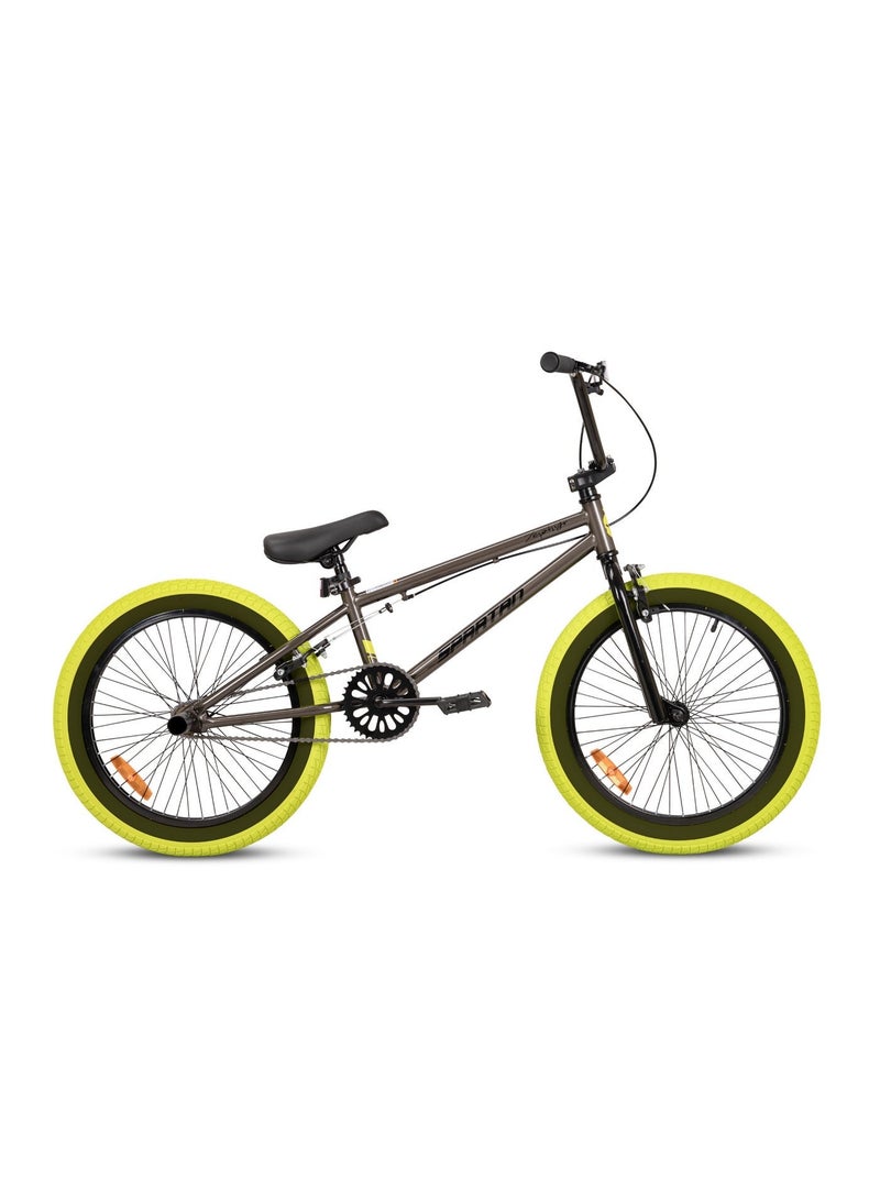 سبارتان زيفير فريستايل ‎20 بوصة BMX – هيكل فولاذي متين، مقود قابل للدوران 360°، دعامتان خلفيتان للحركات البهلوانية، تصميم فريستايل مخصص للأطفال، فرامل بمشابك موثوقة، دراجة BMX للمبتدئين والمتوسطين - SP-3294 - Image 2